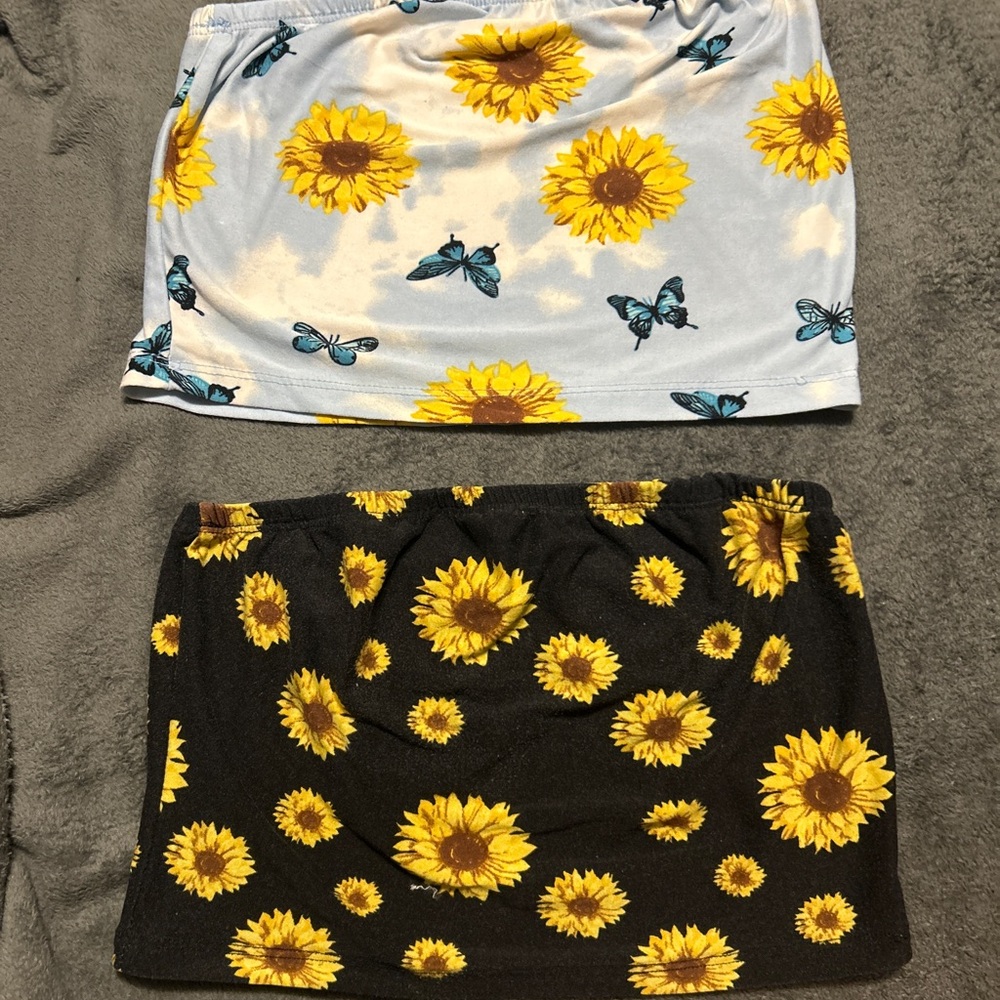Rue21 Black and Yellow Sunflower Top